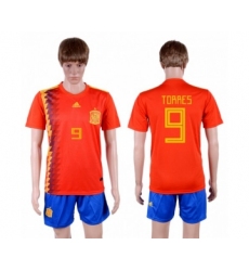 Spain #9 Torres Home Soccer Country Jersey