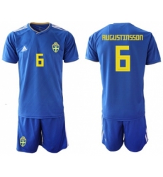Sweden #6 Augustinsson Away Soccer Country Jersey