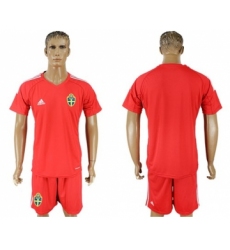 Sweden Blank Red Goalkeeper Soccer Country Jersey