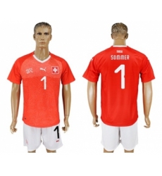 Switzerland #1 Sommer Red Home Soccer Country Jersey