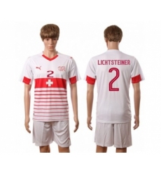 Switzerland #2 Lichtsteiner Away Soccer Country Jersey