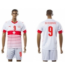 Switzerland #9 Seferovic Away Soccer Country Jersey