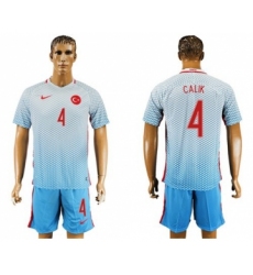 Turkey #4 Calik Away Soccer Country Jersey