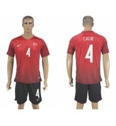 Turkey #4 Calik Home Soccer Country Jersey