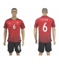 Turkey #6 Potuk Home Soccer Country Jersey