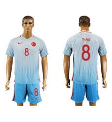 Turkey #8 INAN Away Soccer Country Jersey
