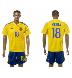 Ukraine #18 Rybalka Home Soccer Country Jersey