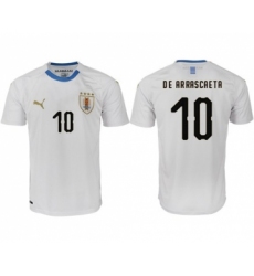 Uruguay #10 De Arrascaeta Home Soccer Country Jersey
