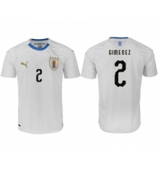 Uruguay #2 Gimenez Home Soccer Country Jersey