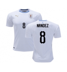 Uruguay #8 Nandez Away Soccer Country Jersey