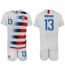 USA #13 Morgan Home Soccer Country Jersey