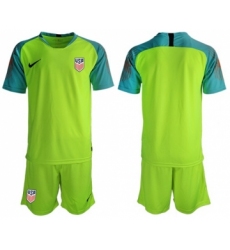 USA Blank Shiny Green Goalkeeper Soccer Country Jersey