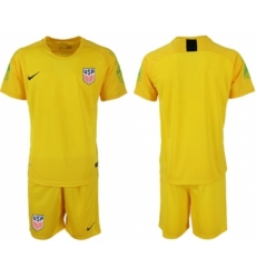 USA Blank Yellow Goalkeeper Soccer Country Jersey