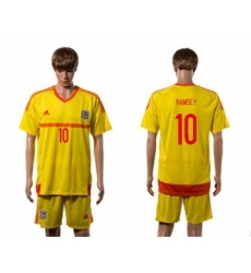 Wales #10 Ramsey Away Soccer Country Jersey