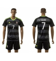 Wales #7 Allen Black Away Soccer Club Jersey