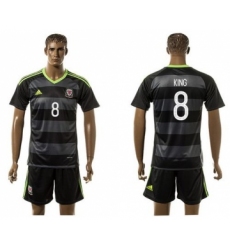 Wales #8 King Black Away Soccer Club Jersey