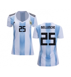 Women's Argentina #25 Belluschi Home Soccer Country Jersey