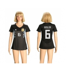 Women's Argentina #6 Biglia Away Soccer Country Jersey