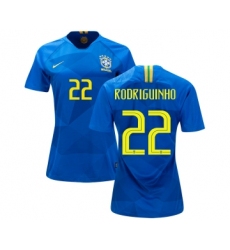 Women's Brazil #22 Rodriguinho Away Soccer Country Jersey