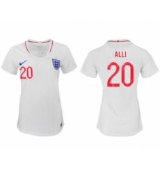 Women's England #20 Alli Home Soccer Country Jersey