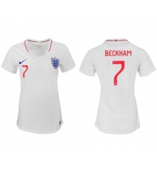 Women's England #7 Beckham Home Soccer Country Jersey