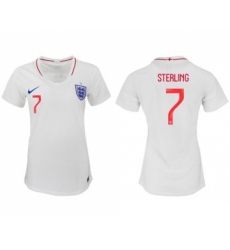 Women's England #7 Sterling Home Soccer Country Jersey