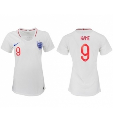 Women's England #9 Kane Home Soccer Country Jersey