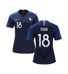 Women's France #18 Fekir Home Soccer Country Jersey
