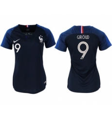 Women's France #9 Giroud Home Soccer Country Jersey