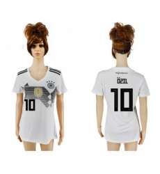 Women's Germany #10 Ozil White Home Soccer Country Jersey