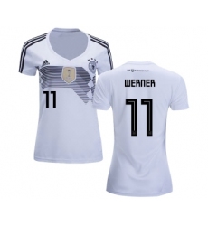 Women's Germany #11 Werner White Home Soccer Country Jersey