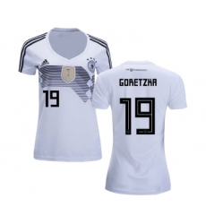 Women's Germany #19 Goretzka White Home Soccer Country Jersey