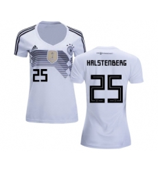 Women's Germany #25 Halstenberg White Home Soccer Country Jersey