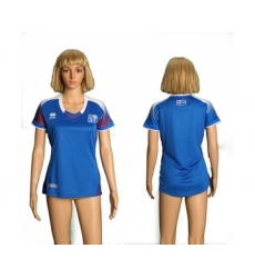 Women's Iceland Blank Home Soccer Country Jersey
