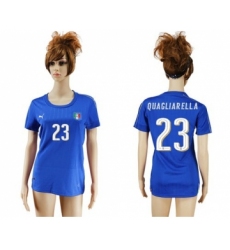 Women's Italy #23 Quagliarella Home Soccer Country Jersey