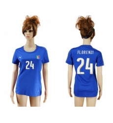 Women's Italy #24 Florenzi Home Soccer Country Jersey