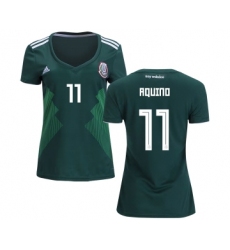 Women's Mexico #11 Aquino Home Soccer Country Jersey
