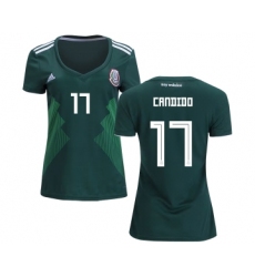Women's Mexico #17 Candido Home Soccer Country Jersey
