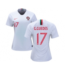 Women's Portugal #17 G.Guedes Away Soccer Country Jersey