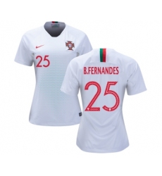 Women's Portugal #25 B.Fernandes Away Soccer Country Jersey