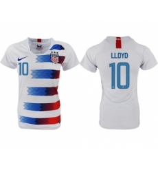 Women's USA #10 Lloyd Home Soccer Country Jersey