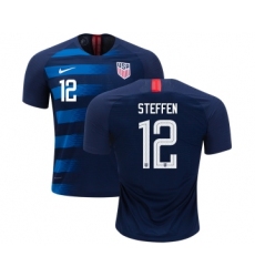 Women's USA #12 Steffen Away Soccer Country Jersey