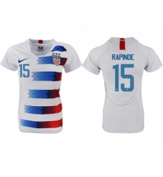 Women's USA #15 Rapinoe Home Soccer Country Jersey