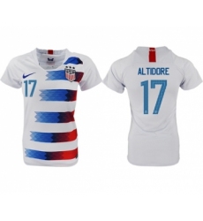 Women's USA #17 Altidore Home Soccer Country Jersey