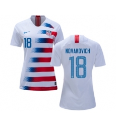 Women's USA #18 Novakovich Home Soccer Country Jersey
