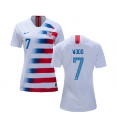 Women's USA #7 Wood Home Soccer Country Jersey