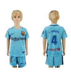 Barcelona #4 I.Rakitic Away Kid Soccer Club Jersey