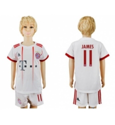 Bayern Munchen #11 James SEC Away Kid Soccer Club Jersey