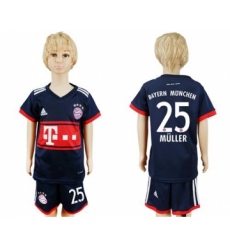 Bayern Munchen #25 Muller Away Kid Soccer Club Jersey