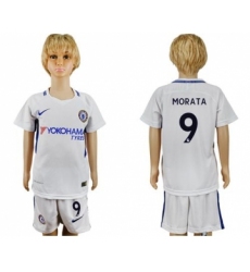 Chelsea #9 Morata Away Kid Soccer Club Jersey